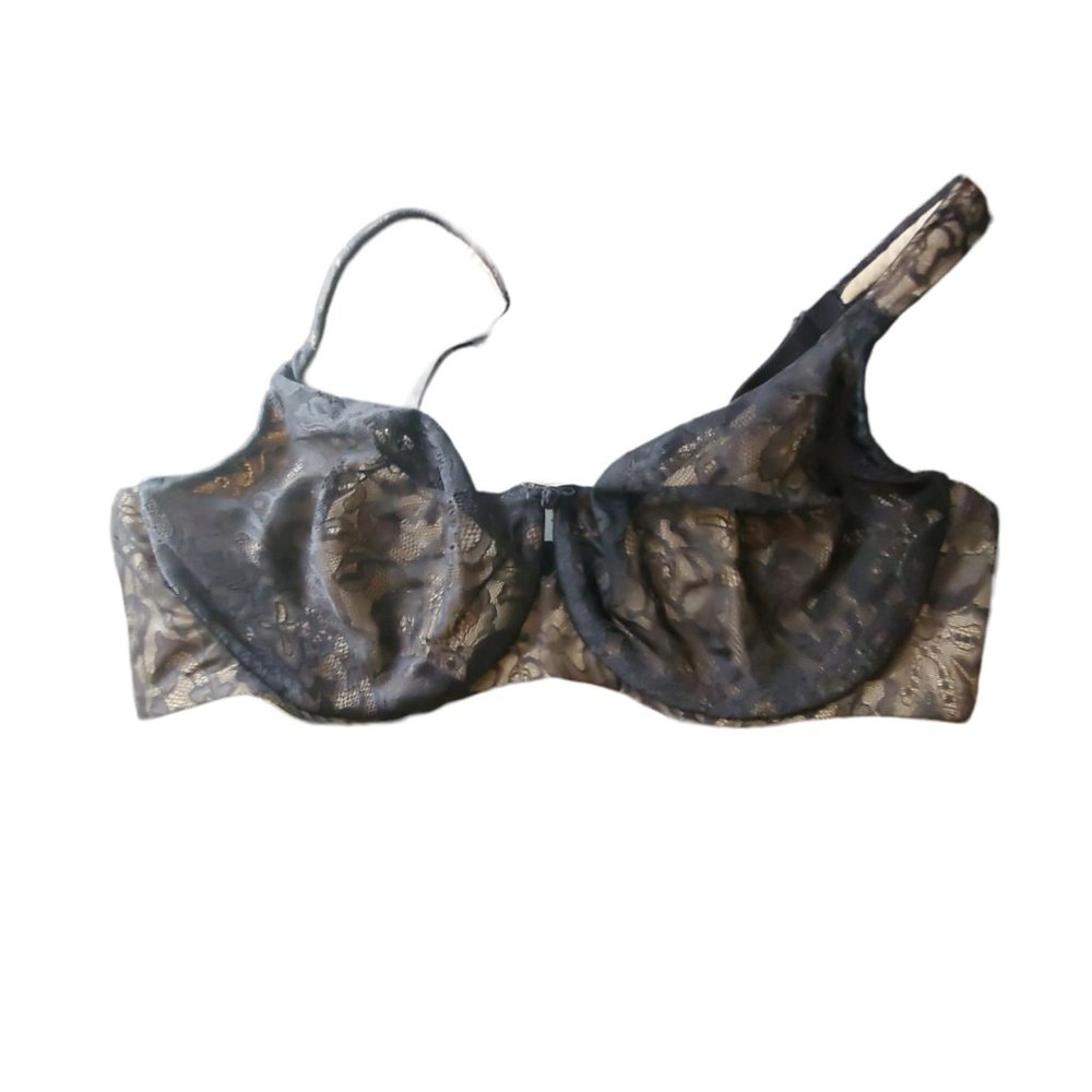 Cacique Bra 42 DD 42DD black lace underwire